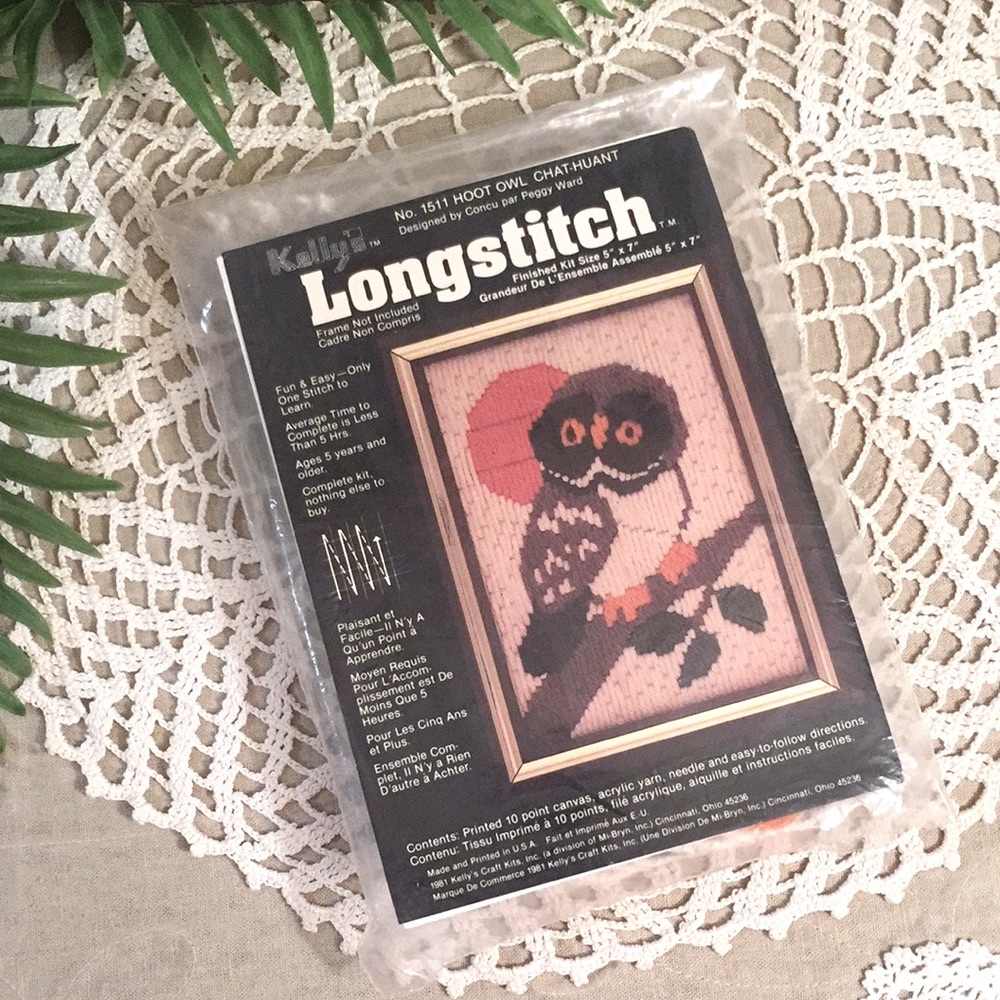 Vintage 1981 Hoot Owl Longstitch Yarn Craft Kit New
